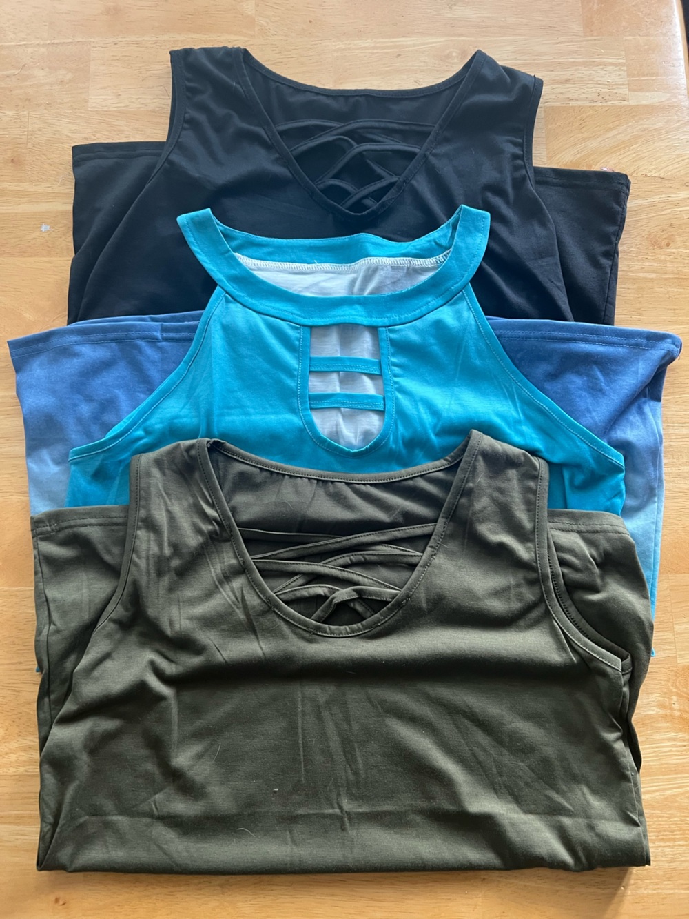 3 Women’s Tank Tops - Teal, Olive, Navy, Black